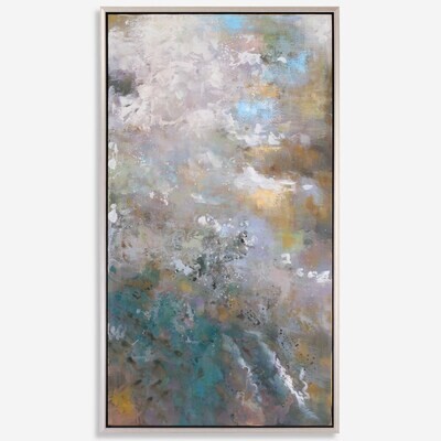Roaring Thunder Champagne Silver Canvas Wall Art