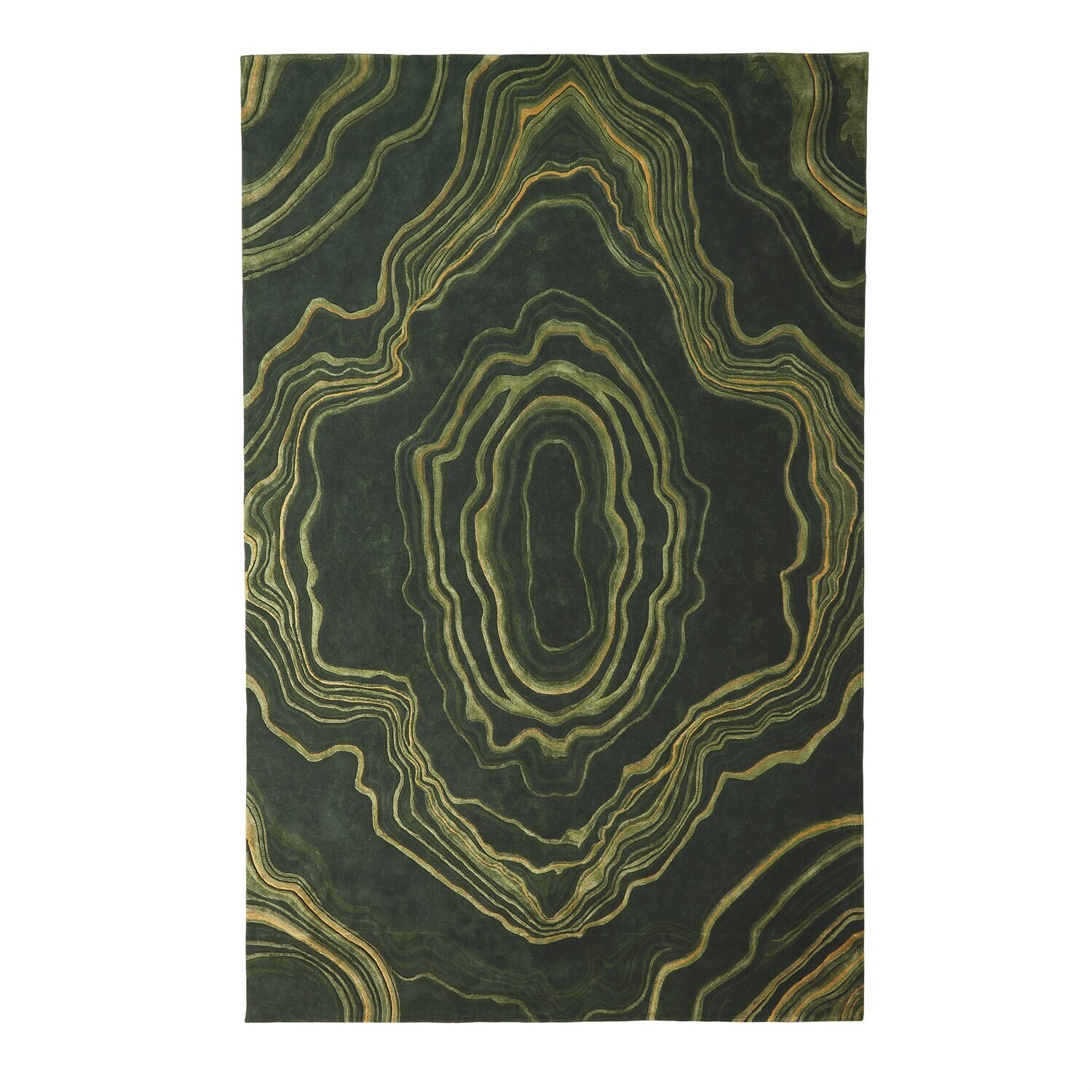 Modern Abstract Malachite Green Area Rug - 8' x 10'