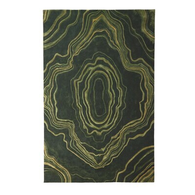 Modern Abstract Malachite Green Area Rug - 8' x 10'