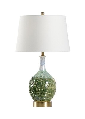 Modern Sage Green Ceramic Art Lamp with USB Port