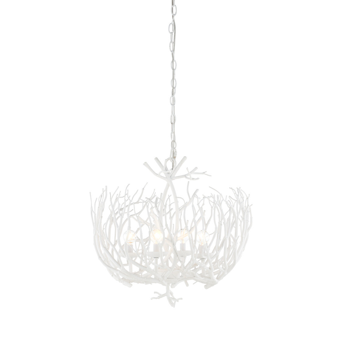Cora Lee 4-Light Candle Style Chandelier in White Coral