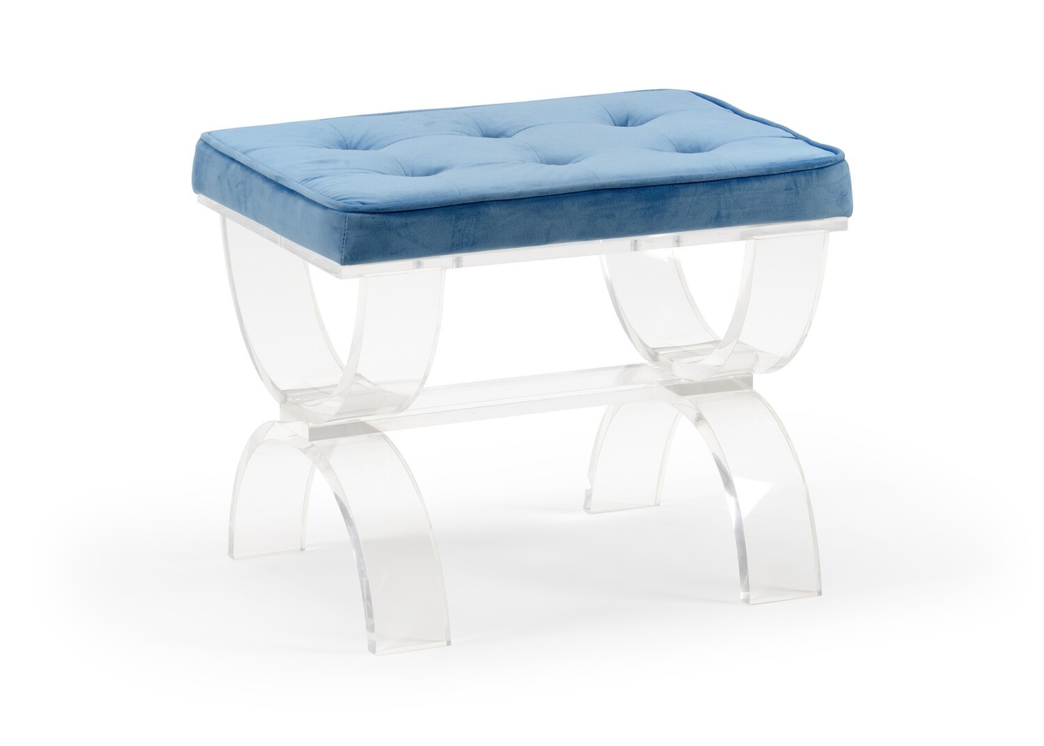 Harlow Velvet Upholstered Acrylic Bench