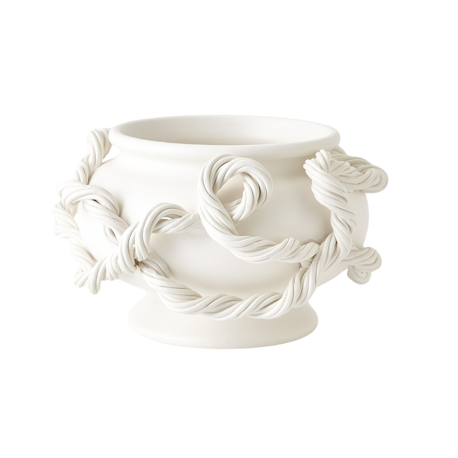 Matte White Twisted Vine Bowl