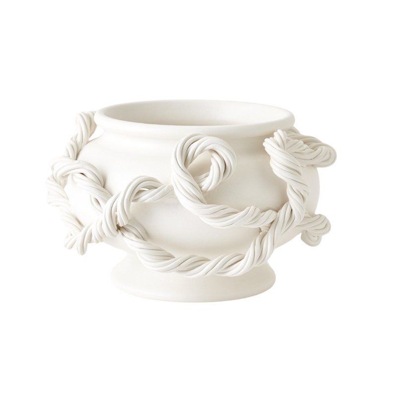 Matte White Twisted Vine Bowl