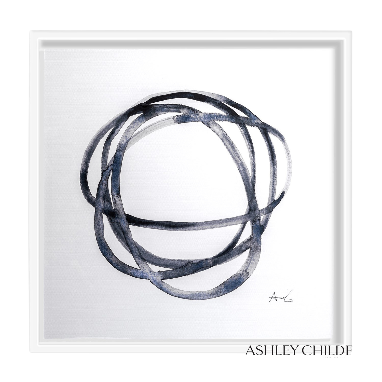 Geometric Spiral Ring Circle Abstract Framed Wall Art, Style:: I