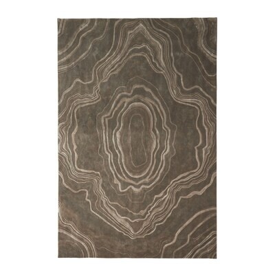 Hand-Tufted Abstract Brown Agate Area Rug - 6' x 9'