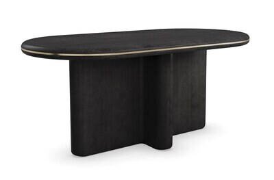 Black Oval Dining Table for 8