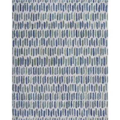 Contemporary Blue-Green Hand Tufted Wool Rug