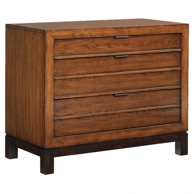 Rustic Brown Solid Wood 3-Drawer Bedside Chest