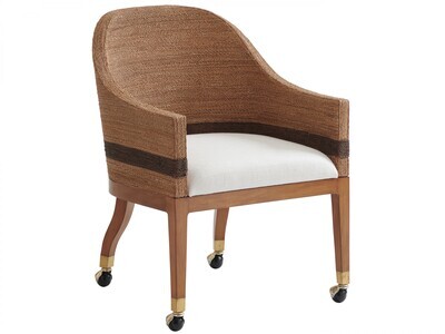 Woven Arm Chair With Casters