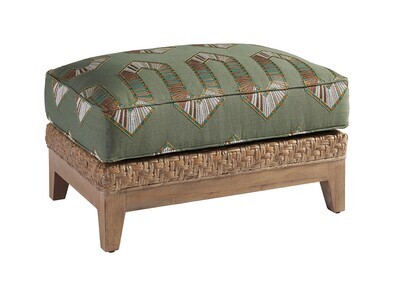 Los Altos Woven Rattan Ottoman with Cushion