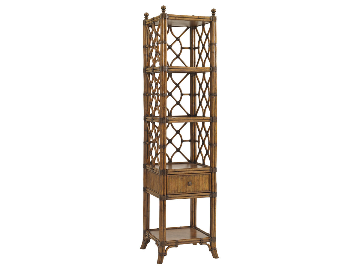 Atlantis Rattan Etagere with Latticework