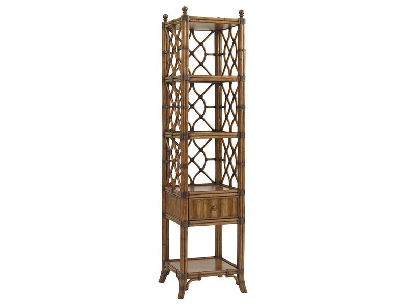 Atlantis Rattan Etagere with Latticework
