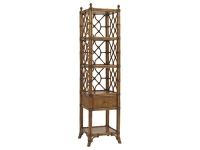 Atlantis Rattan Etagere with Latticework