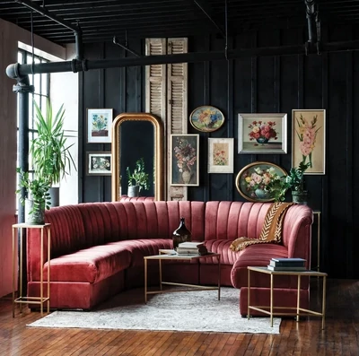 Sectional banquette dining seating
