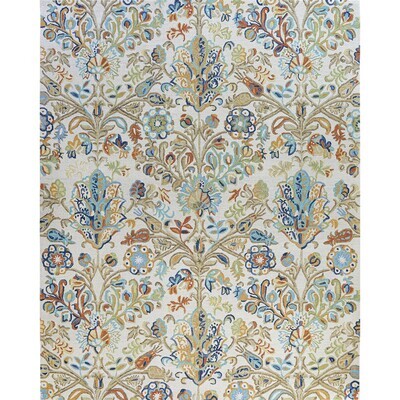 Ivory Multicolor Floral Handmade Tufted Wool Area Rug