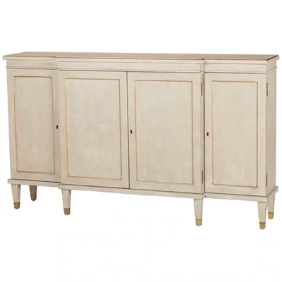 Gustavian 4-Door Breakfront Cabinet in Grey