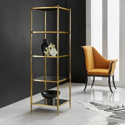 Gold Etagere with Glass Shelves
