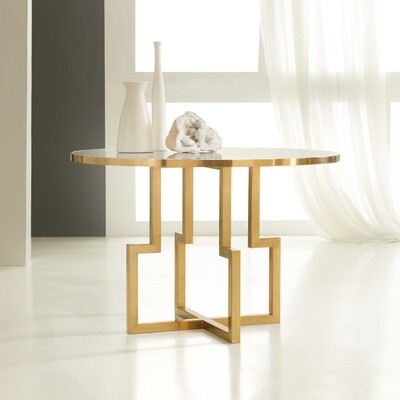 Modern Round Gold Center Table with Acrylic Top