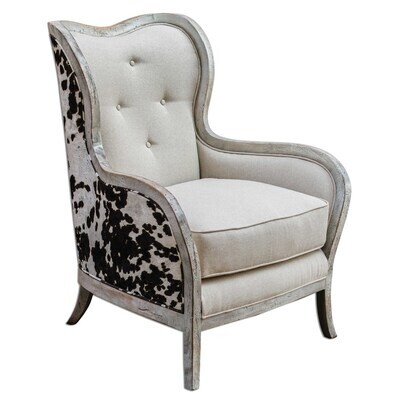 Alina Tufted Wingback Accent Armchair in White