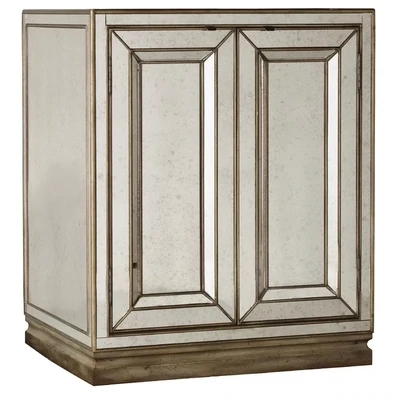 Modern Two-Door Mirrored Nightstand