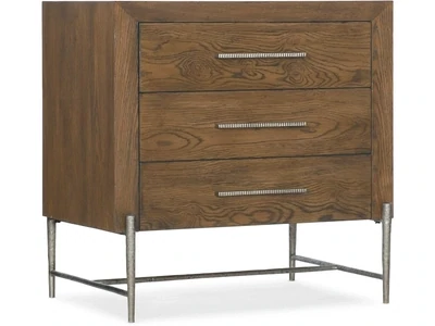 Casual 3-Drawer Brown Bedroom Nightstand with USB Port
