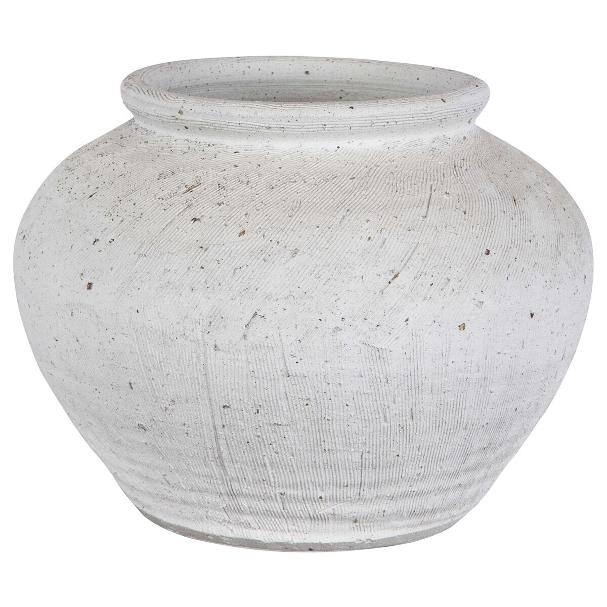 Floreana Round White Floral Vase