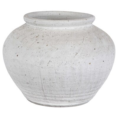 Floreana Round White Floral Vase