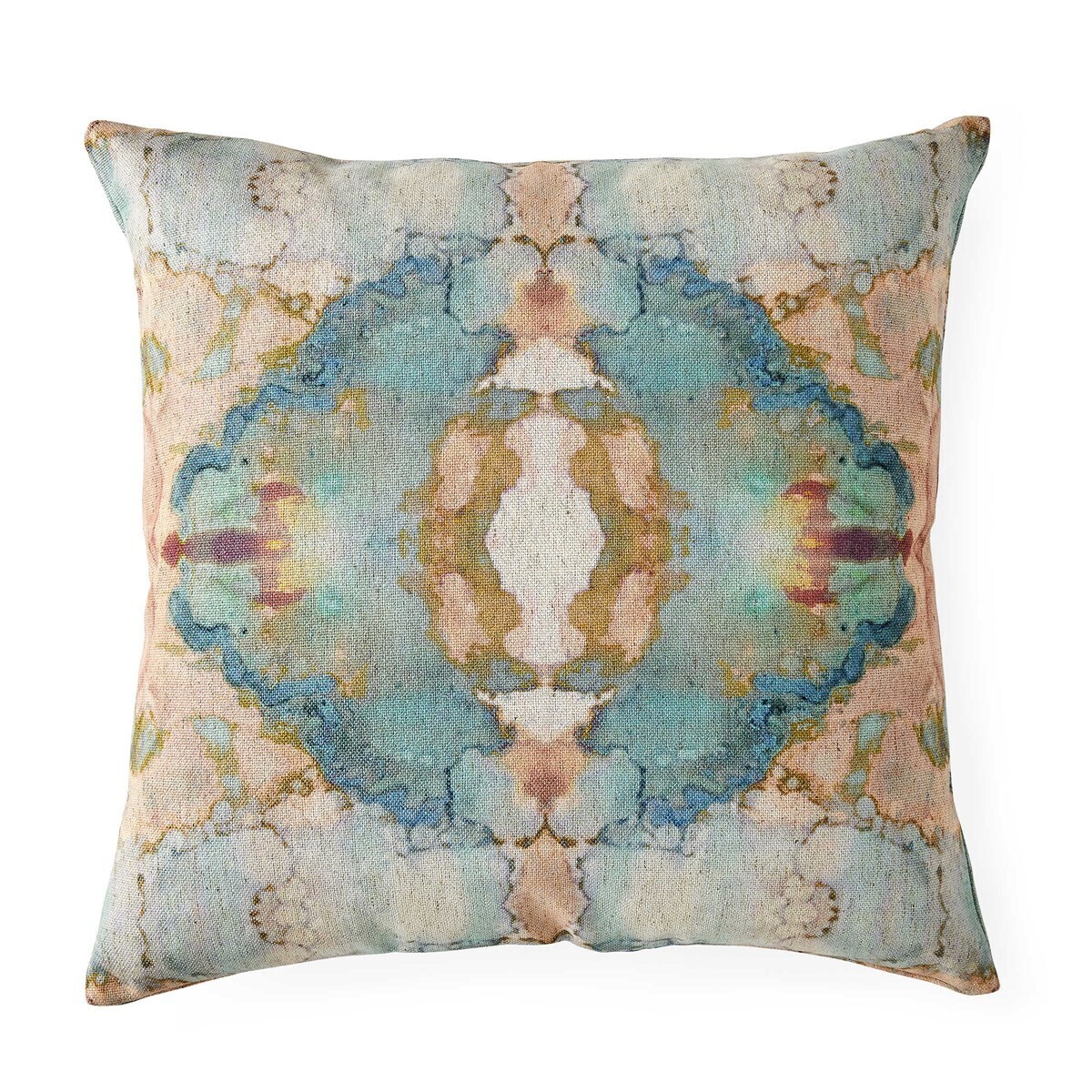 Blush Aqua Spectrum Watercolor Pillow