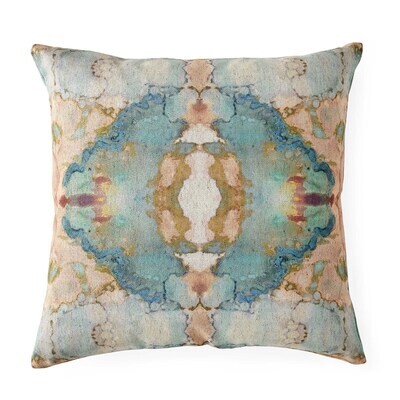 Blush Aqua Spectrum Watercolor Pillow