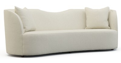 Modern 96" Upholstered Beige Fabric Sofa with Pillows