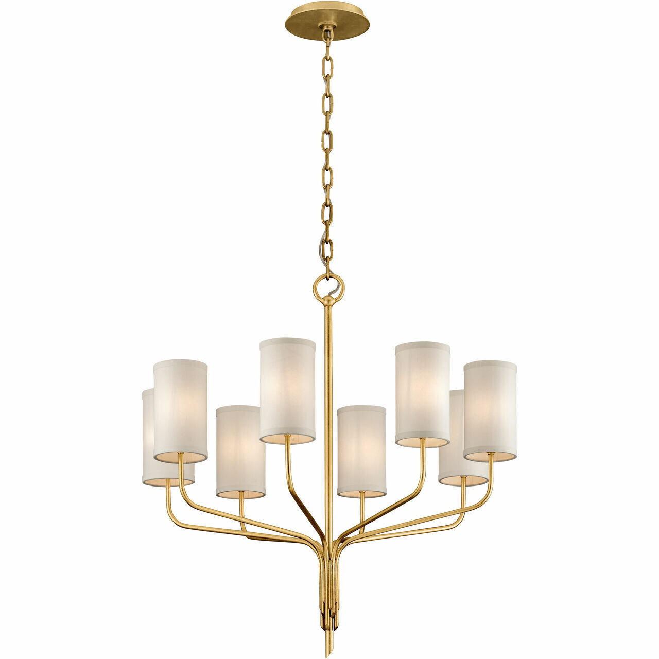 Juniper Chandelier in Textured Gold Leaf