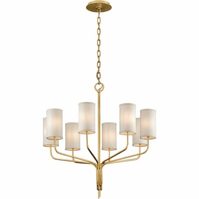 Juniper Chandelier in Textured Gold Leaf