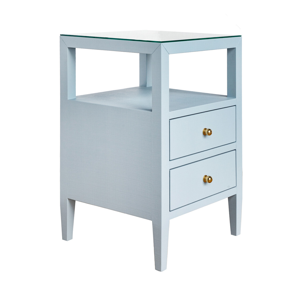 Light Blue Small Night Table with Storage