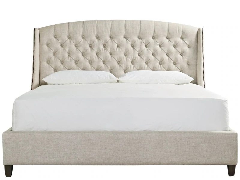 Elegant High Back Tufted King Bed with Headboard