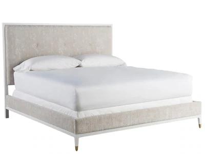 Love & Joy Button Tufted King Bed in Gray