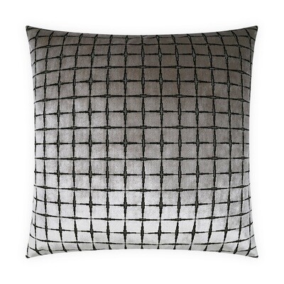 24" x 24" Black & Gray Velvet Throw Pillow