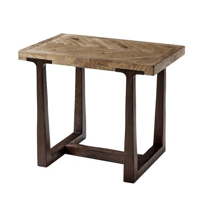 Chevron Oak Parquetry Top Side Table