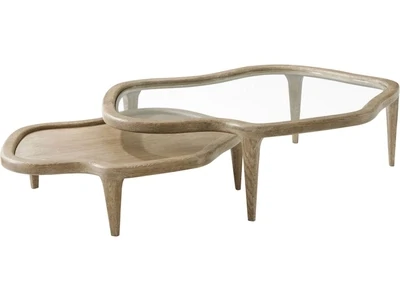 Set of 2 Oval Irregular Top Cocktail Tables