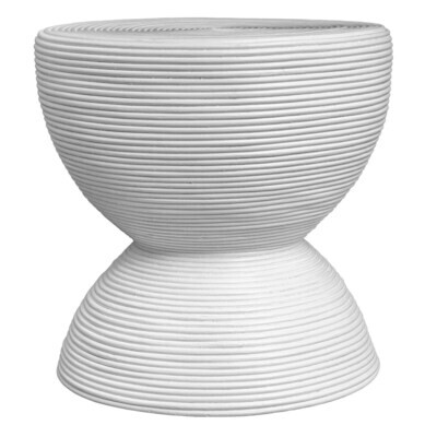 White Rattan Side Table