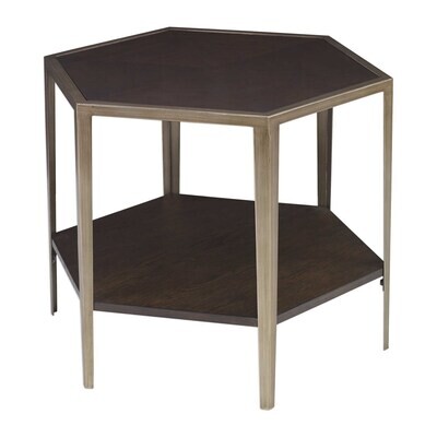 Modern Geometric Accent Table with Storage