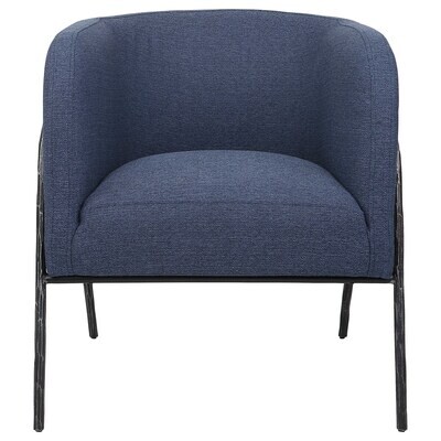 Barrel Back Accent Chair in Denim Blue