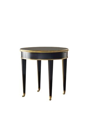 Tuxedo Round Glass Top End Table