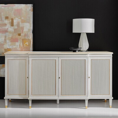 Modern White Reeded Front Sideboard