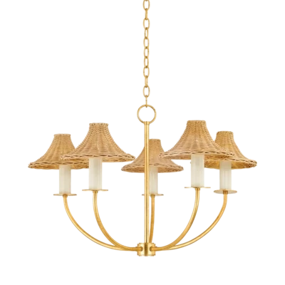 Rattan Small Hat Chandelier