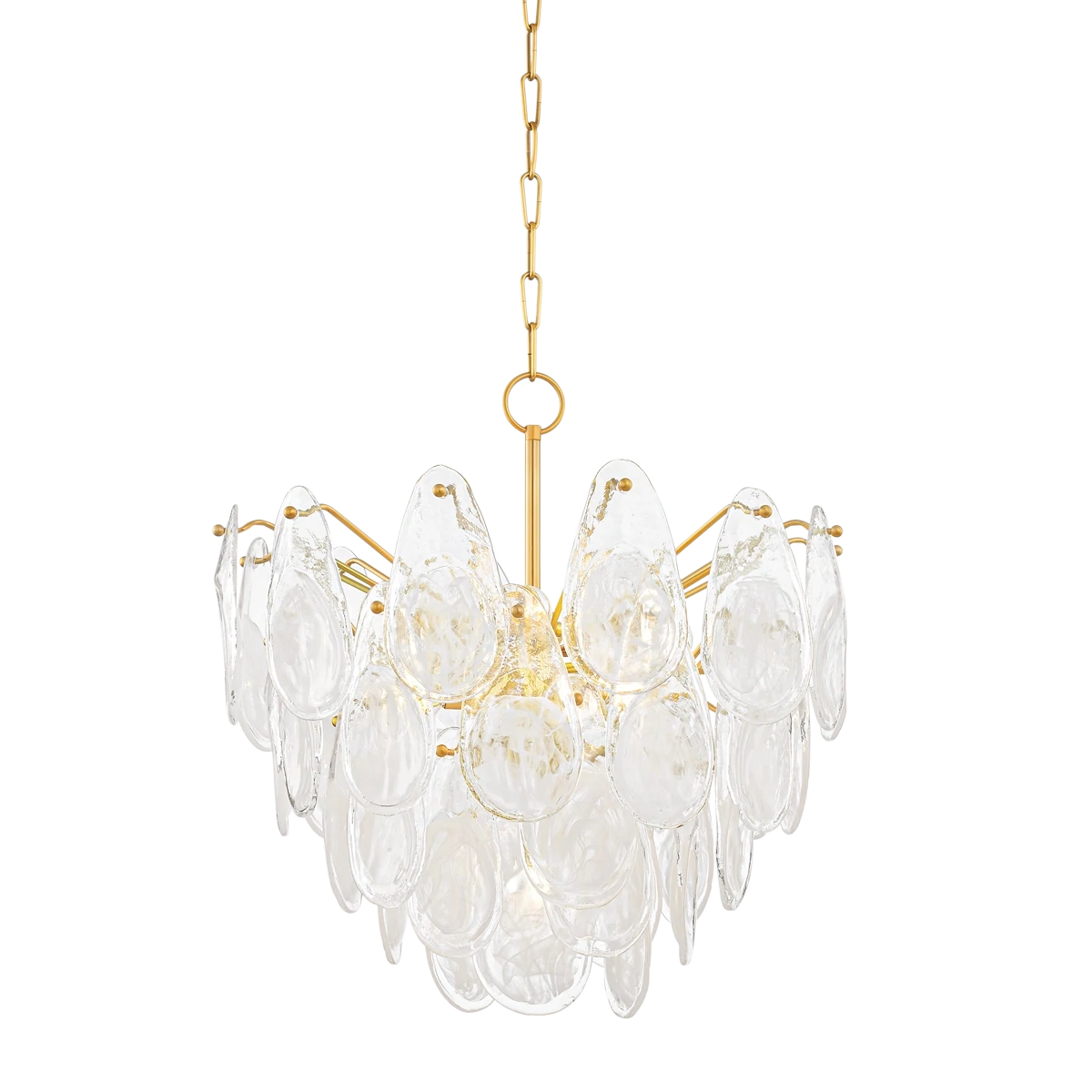 Modern Glass Teardrop Tiered Chandelier