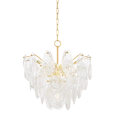 Modern Glass Teardrop Tiered Chandelier