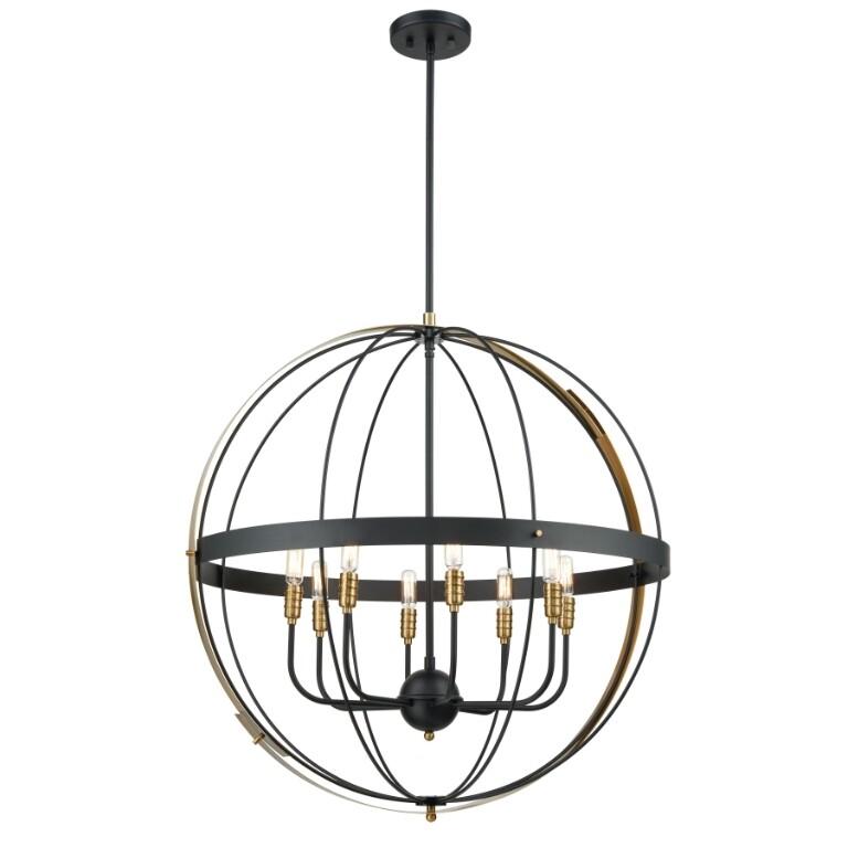 Modern Black Gold Globe Chandelier