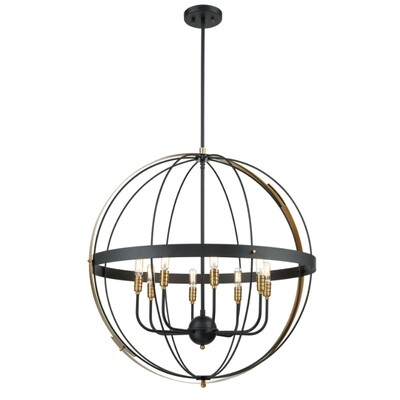 Modern Black Gold Globe Chandelier