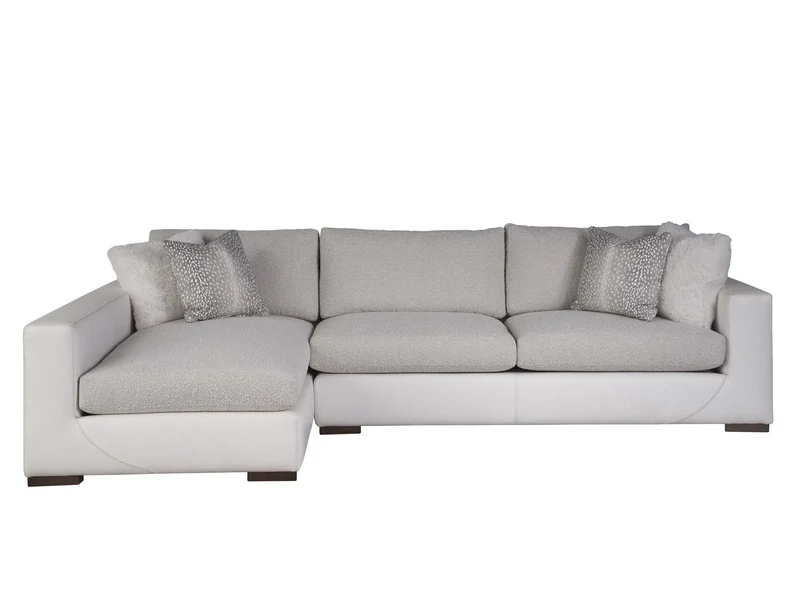Modern 2-Piece White Leather Sectional with Chaise